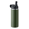 Botella Aislante Inox 500ml con Pajita VERDE OSCURO