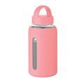 Botella de borosilicato con funda de silicona 600 ml Rosa Bebé