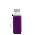 Botella Cristal 420ml con Funda Morado/Gris