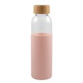 Botella Cristal 500ml Funda Silicona Rosa