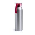 Botella de agua de aluminio con acabado plateado (650 ml) Rojo