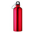 Botella de agua personalizada de aluminio con mosquetón (750 ml) Rojo