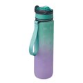 Botella deportiva 1L con pajita boquilla y marcador Turquesa