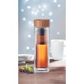 Botella ecológica personalizada de vidrio con infusor de té (420 ml)