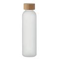 Botella Esmerilada con Bambú 500ml Blanco Transparente