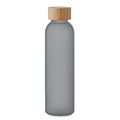 Botella Esmerilada con Bambú 500ml Gris Transparente