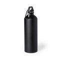 Botella personalizada de aluminio con mosquetón (800ml) Negro