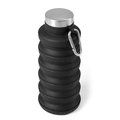Botella plegable de silicona Negro