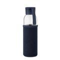 Botella Vidrio Reciclado 500ml con Funda French Marino