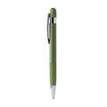 Bolígrafo de aluminio de agarre rayado Verde Salvia Tinta Azul