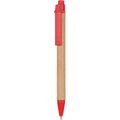 Bolígrafo Cartón PP y Fibra Trigo Rojo