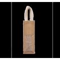 Bolsa de yute para botellas con ventana transparente Natural / Gold