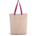 Bolsa de compras clásica de algodón Natural / Magenta