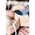 Bolsa para accesorios de tela de algodón reversible
