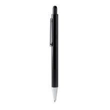 Bolígrafo de aluminio con puntero Negro Tinta Azul