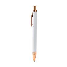 Bolígrafo aluminio reciclado mate detalles cobre Blanco