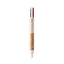 Bolígrafo con cuerpo de corcho y 4 tintas Crudo
