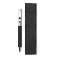 Bolígrafo giratorio de metal y RPET en funda Negro Tinta Azul