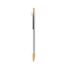 Bolígrafo metálico de tacto suave Blanco Tinta Azul