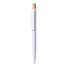 Bolígrafo con pulsador de bambú Blanco