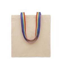 Bolsa de algodón 180 gr/m ² con asas arcoíris Multicolor