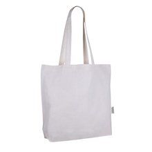 Bolsa de algodón con asas largas y bolsillo interior Natural