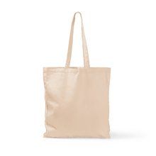 Bolsa de algodón natural con fuelle Crudo