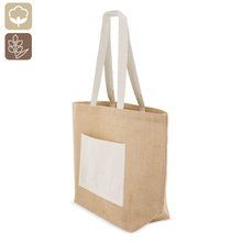 Bolsa de Algodón y Yute con Bolsillo Velcro Bolsa de Algodón y Yute con Bolsillo Velcro 1