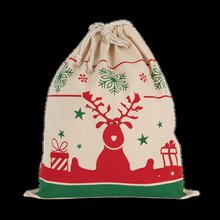 Bolsa con cordón navideña Natural