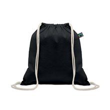 Bolsa de cuerdas de algodón Fairtrade 180 gr/m² Negro