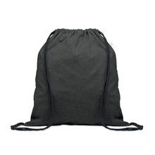 Bolsa de cuerdas algodón reciclado Negro