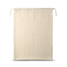 Bolsa Malla Algodón Cierre Cordón Natural Claro