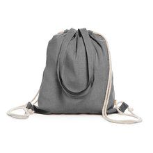 Bolsa mochila algodón reciclado con cordones Negro