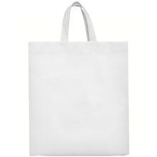 Bolsa non woven con fuelle y asa corta Blanco 40x35x12cm