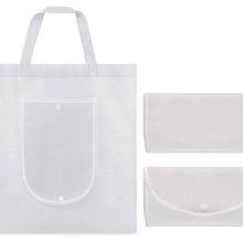 Bolsa Non Woven Plegable con Botón Blanco