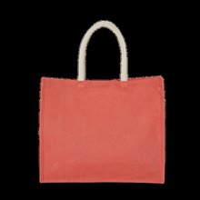 Bolsa de playa yute con asa de algodón True Coral