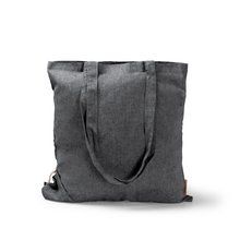 Bolsa plegable de algodón reciclado 120 g/m² Negro