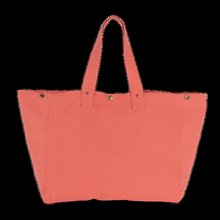 Bolsa shopper de algodón con bolsillo interior Washed Coral Pink