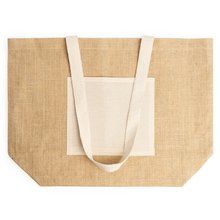 Bolsa de yute laminado con bolsillo Crudo