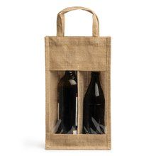 Bolsa de yute laminado con ventana y doble compartimento Crudo