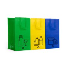Bolsas de reciclaje con velcros laterales Verde/Azul/Amarillo