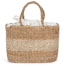 Bolso de Yute Trenzado a Mano 21L Striped Seagrass Natural / Ecume