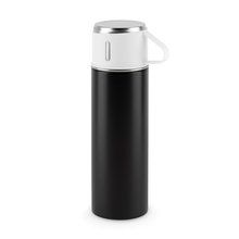 Botella de acero de doble con tapa vaso Negro