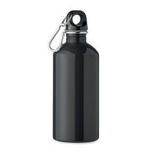 Botella acero reciclado 500 ml con mosquetón Negro