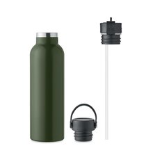 Botella Aislante Inox con 2 Tapones Verde Oscuro