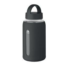 Botella de borosilicato con funda de silicona 600 ml Negro