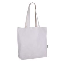 Bolsa de algodón con asas largas y bolsillo interior Natural