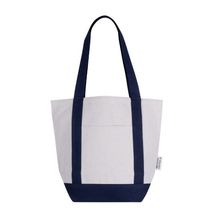 Bolsa de algodón reciclado con bolsillo frontal Azul Marino