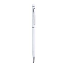 Bolígrafo giratorio de aluminio Blanco Tinta Azul