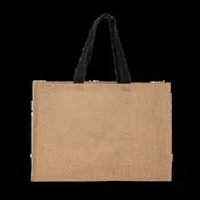 Bolsa shopper XL de yute asas de color Natural / Black